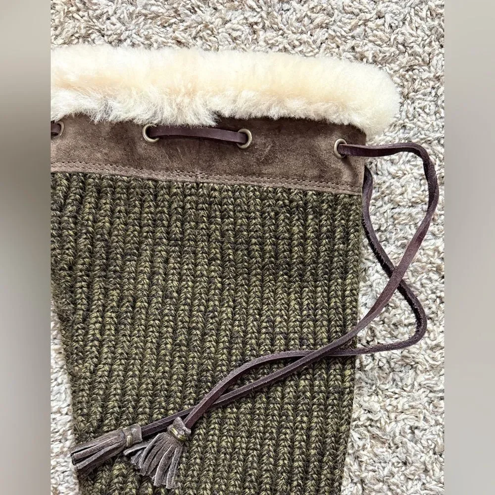 Ugg Green Knit & Brown Suede Winter Boots
